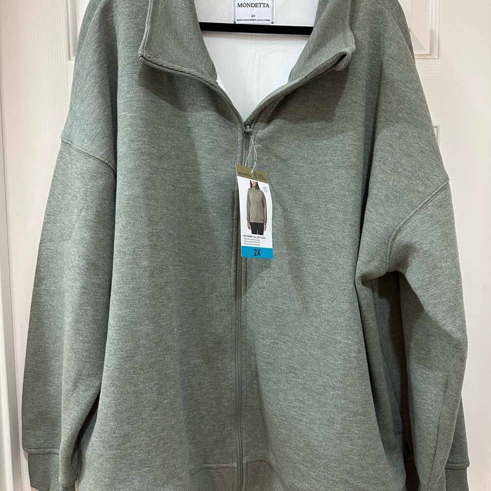 Mondetta Heathered Full Zip Fleece Jacket